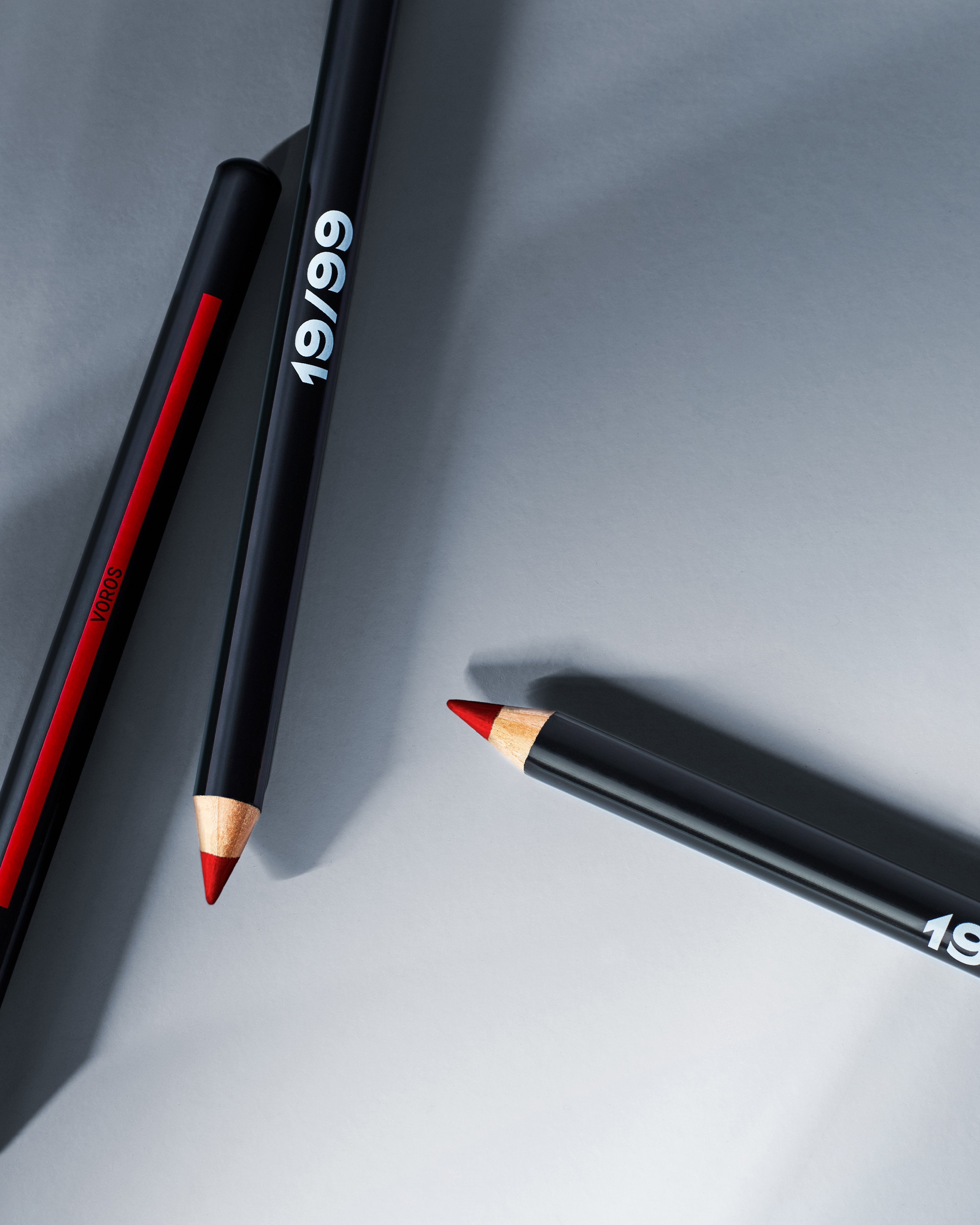 Product shot of red precision colour pencils
